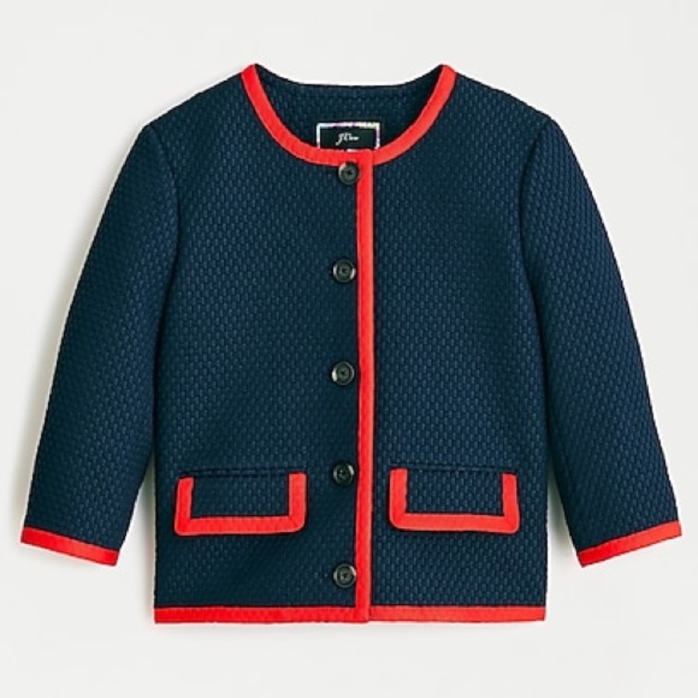 J.Crew three-quarter-sleeve jacket in matelasse AJ886
